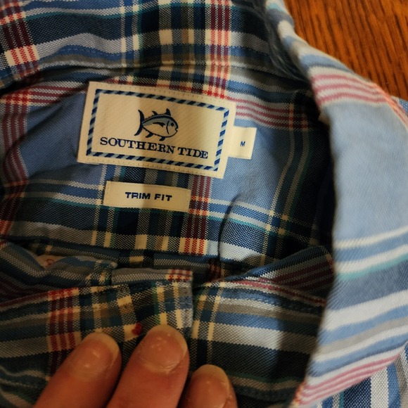Southern Tide Other - Southern Tide Slim Fit Blue & Red Plaid Shirt Size M Preppy Dapper Sophisticated
